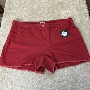 Ava & Viv Womens Brick Red denim shirt size 26W